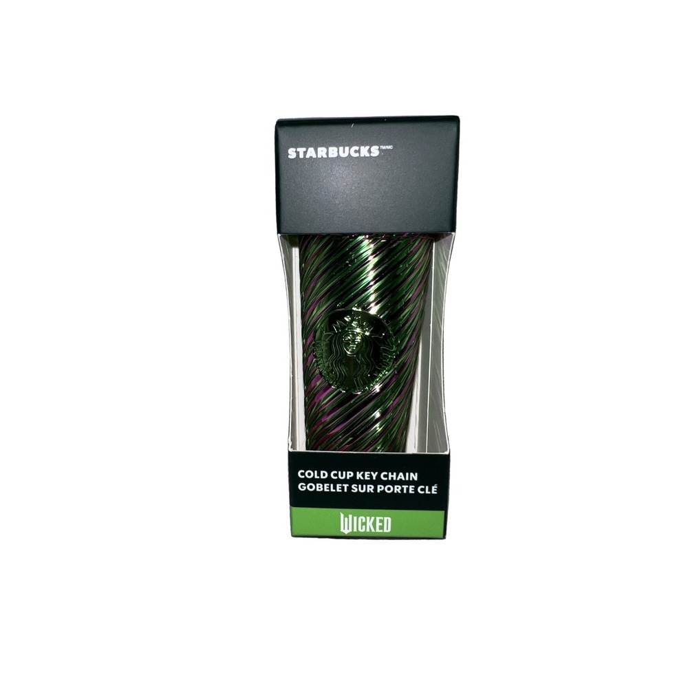 Starbucks Wicked Cold Cup Key Chain Exclusive 2024 Green Pink Plastic